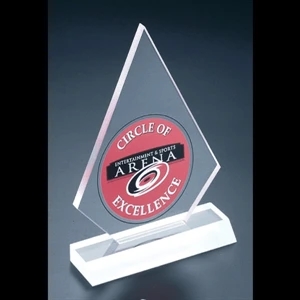 Frosted Series - Blank Goods. Clear Frosted Economy Acrylic Clipped Diamond Peak Award
