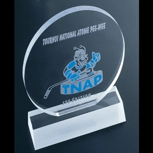 Frosted Series - Blank Goods. Clear, Frosted Economy Acrylic Circular Award, 5" Dia