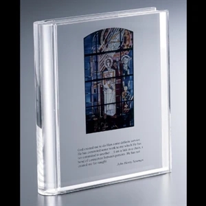 Lucite (r) - Blank Goods. Book Shape Custom Award, 5 1/2" X 6 1/2" X 1"