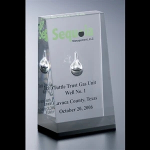 Lucite (r) - Blank Goods. Custom Award Wedge And Oil Drop, 3" X 5" X 1 1/2"