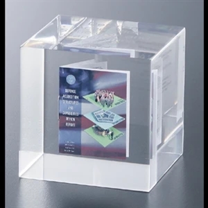 Lucite (r) - Blank Goods. Custom Cube Award With 4cp Booklet Inside, 2 1/2" X 2 1/2" X 2 1/2"