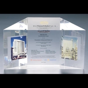 Lucite (r) - Blank Goods. Clear Custom 10 1/4" X 6 1/4" X 2 1/2" Trapezoid Award