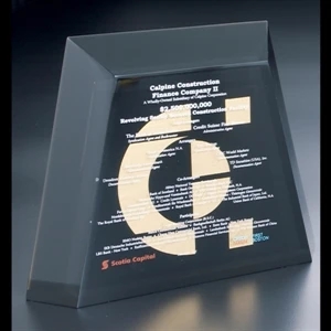 Lucite (r) - Blank Goods. Clear Pentagon Shape Embedment Award With Black Base