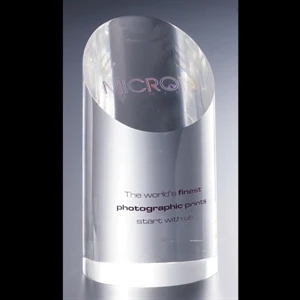 Blank Goods. Cylinder With Slanted Top Embedment Award, 3 1/2" X 4 1/2" X 3 1/2"