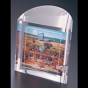 Blank Goods. Half Oval With Slanted Top Embedment Award, 5 1/4" X 6 1/2" X 2"