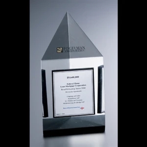 Lucite (r) - Blank Goods. Clear Embedment Prism Shape Award, 3 1/2" X 6" X 4" To 3"