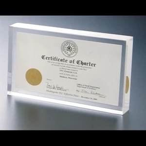 Lucite (r) - Blank Goods. Clear Rectangular Embedment Award, 3" X 5" X 7/8"