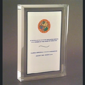 Blank Goods. Rectangular Embedment Award With Bevel On Top, 4" X 6" X 7/8"