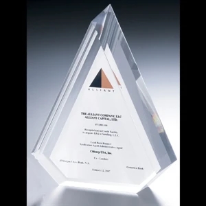 Lucite (r) - Blank Goods. Clear Equilateral Triangular Embedment Award, 6 1/2" X 8" X 1 1/4"