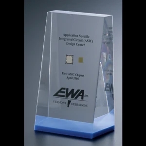 Lucite (r) - Blank Goods. Clear Wedge Embedment Award, 3" X 5" X 1 1/2"