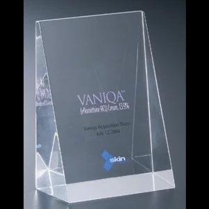 Lucite (r) - 4" X 5 1/2" X 2" - Blank Goods. Clear Wedge Embedment Award