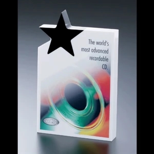 Blank Goods. Surface Print With Black And White Acrylic With Corner Star Award