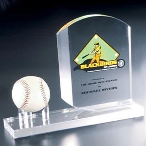 Blank Goods. Clear Acrylic Executive Tombstone Award With Pegs For Baseball