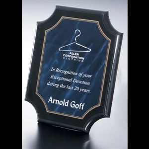 Blank Goods. Notched Wall Plaque With Beveled Edge In Blue Marble, 8" X 10"