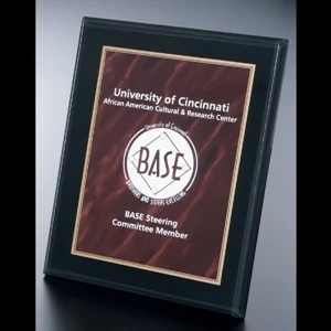 Blank Goods. Traditional Rectangular Red Marble Print With Gold Contour Wall Plaque