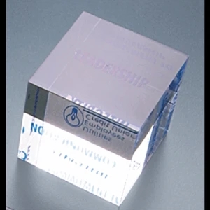Corporate Series - Blank Goods. Clear Acrylic Cube Paperweight, 2" X 2" X 2"