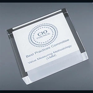 Corporate Series - Blank Goods. Clear Acrylic Square Paperweight, 2 1/2" X 2 1/2" X 3/4"