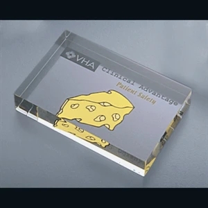 Corporate Series - Blank Goods. Clear Acrylic Rectangular Paperweight, 4" X 2 1/2" X 3/4"