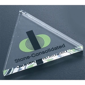 Economy Series - Blank Goods. Clear Economy Acrylic Triangle Shaped Paperweight