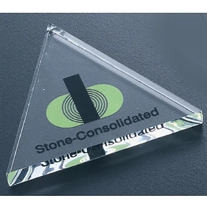 Economy Series - Blank Goods. Clear Economy Acrylic Triangle Shaped Paperweight