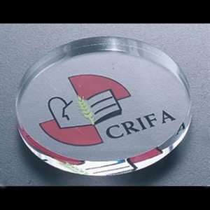 Economy Series - Blank Goods. Clear Economy Acrylic Circular Paperweight, 3" Diameter X 3/8"