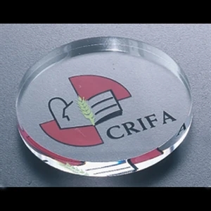 Economy Series - Blank Goods. Clear Economy Acrylic Circular Paperweight, 3 1/2" Diameter X 3/8"