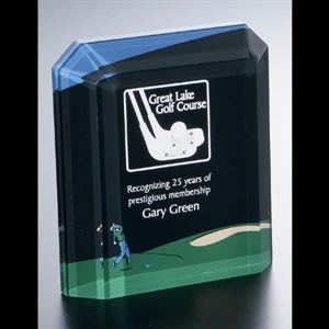 Golf Series - Blank Goods. Acrylic Male Golf Award, 6 1/2" X 7 1/4" X 1 1/4"