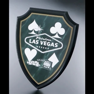 Blank Goods. Green Marble Print With Black Background Shield Wall Plaque