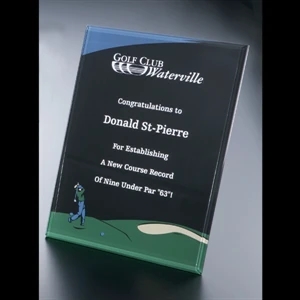 Golf Series - Blank Goods. Acrylic Beveled Male Golf Award, 8" X 10" X 3/8"