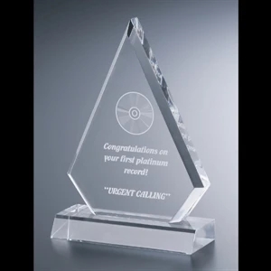 Executive Series - Blank Goods. Acrylic Executive Clipped Diamond Peak Award, 4 1/2" X 6"