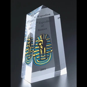 Corporate Series - Blank Goods. Clear Acrylic Corporate Obelisk Award, 4" X 7" X 2"