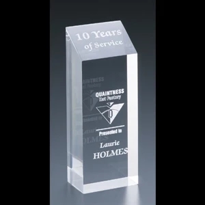 Corporate Series - 3" X 8" X 2" - Blank Goods. Clear Acrylic Corporate Award