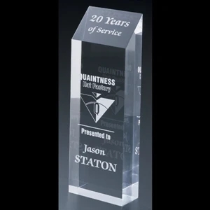 Corporate Series - 4" X 12" X 2" - Blank Goods. Clear Acrylic Corporate Award