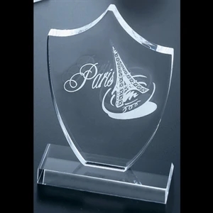 Economy Series - Blank Goods. Clear, Polished Economy Acrylic Crest Award, 4" X 5" X 3/8"