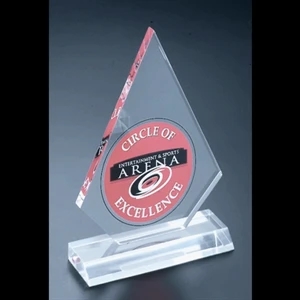 Economy Series - Blank. Clear, Polished Economy Acrylic Clipped Diamond Peak Award, 4 1/2" X 6"