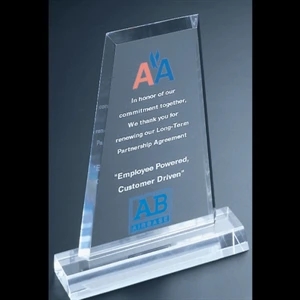 Frosted Series - Blank Goods. Clear Frosted Economy Acrylic Flat Obelisk Award, 5" X 7" X 3/8"