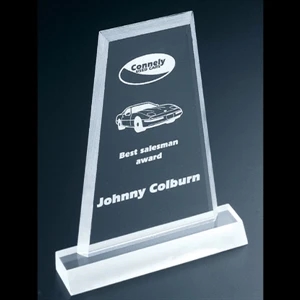 Frosted Series - Blank Goods. Clear Frosted Economy Acrylic Flat Obelisk Award, 5" X 7" X 3/8"