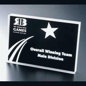 Twilight - Blank Goods. Clear Acrylic Landscape Award With Sandblasted Shooting Star Design