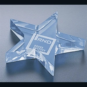 Executive Series - Blank Goods. Acrylic Star Paperweight, 4" X 4" X 3/4"