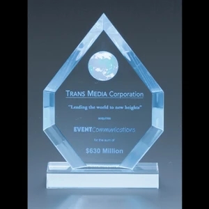 Executive Series - Blank Goods. Acrylic Executive Peak Award, 7" X 9 1/4" X 3/4"
