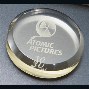 Executive Series - Blank Goods. Acrylic Circular Paperweight With Bevel On Top, 3" X 3" X 3/4"