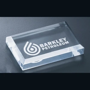 Executive Series - Blank Goods. Acrylic Rectangular Paperweight With Bevel On Top, 4" X 2 1/2" X 3/4"