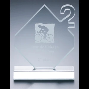 Executive Series - Blank Goods. Acrylic Number Two Executive Diamond Award With Angled Front Base