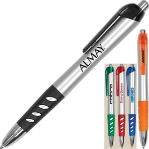 Mercury - Sleek Ballpoint Pen With Metallic Body, Color-coordinated Clip And Vented Grip