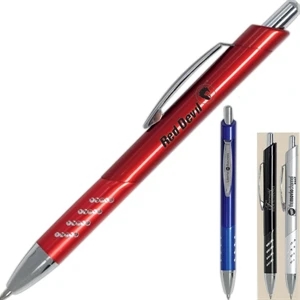 Cleo - Metallic Finish Ballpoint Pen With Sleek Barrel, Chrome Accents And Jeweled Grip
