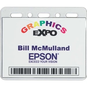 Vinyl Pouch With Dual Slit-top Load. Insert Size: 4" X 2 3/4". Very Visible