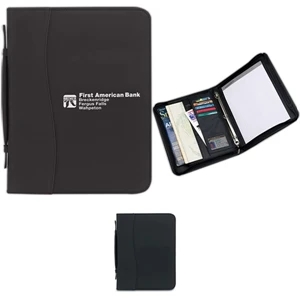 Black Zip Ring Binder, 70 Denier Nylon, Padded Handle, 3-ring Binder With Pen Loop