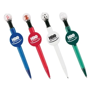 Closeout !... Ballpoint Pen with Miniature Sports Ball