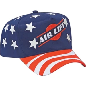 Cotton Twill Low Crown Golf Style Cap With United States Flag Pattern. Blank