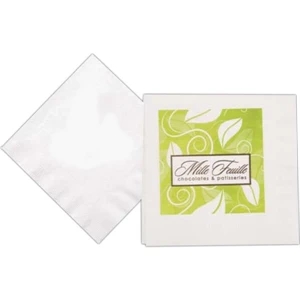 500 Line - White Folded Three Ply Luncheon Napkin Made From Recycled Materials